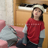 MQTIME  -  Spring New Children Long Sleeve T Shirts Fashion Girls False Two Piece T Shirts Kids Casual Tops Baby Boy Cotton Tees