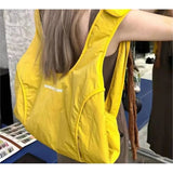 MQTIME  -  Hot Girls Yellow Backpack Women Retro Large Capacity Y2k Backpacks Female Vintage Fashion Mochila Schoolbag Aesthetic