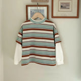 MQTIME  -  Autumn New Children Casual Striped T Shirts Girls Long Sleeve Tops Cotton Baby Shirts Toddler Tee Kids Clothes
