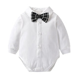 MQTIME  -  Infant 1st Birthday Gentleman Clothes Newborns Plaid Vest Hat Pants White Bodysuit Wedding Costume Baby Boy Formal Boutique Set