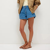 MQTIME  -  Summer New Women's Casual Loose High Waist Pocket Washing Denim Shorts Women