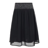 MQTIME  -  Elegant Low Waist Mid-length Skirt, Personalized Street Style Design, Hot Diamond Loose Drape Skirt