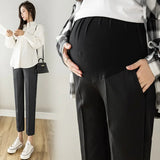 Mqtime Office Formal Maternity Pants Thin OL Elastic Waist Trousers Clothes For Pregnant Women Belly Business Wear Pregnancy Clothing