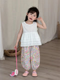 MQTIME  -  New Summer Baby Girls Sleeveless Blouses Lace Embroidery Ruffles Tops Toddlers Kids Cotton Vest Shirts