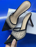 MQTIME  -  New European and American Style Fine-heeled High-heeled Slippers Women's Pointed Outer Wear Fashionable Women's Slippers