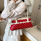  MQTIME  -  Korean Style Polka Dot Small PU Leather Top Handle Bag Ladies Contrast Color Shoulder Crossbody Bags New Trend Handbag