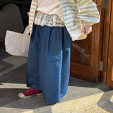 MQTIME  -  Spring 2025 Toddler Girl Denim Pant Cotton Elastic Waist Infant Baby Girl Jeans Loose Casual High Quality Kid Girl Wide Leg Pant