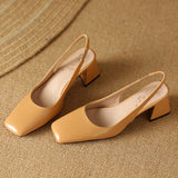 MQTIME  -  Square Toe Design Patent Leather Women Shoes Chunky Heels Summer Women's Pumps Slingbacks Candy Colors Sandals for Women WSH5310