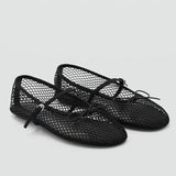 MQTIME  -  Mesh Summer Ballet Flats Shoes Women Buckle Strap Breathable New Flats Shoes Ladies Black Mary Janes Footwear Loafers