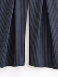 MQTIME  -  Women's clothing new autumn European and American fashion personality casual slim fit striped wide leg pants