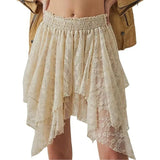 MQTIME  -  Spring/summer Women's Y2k Lace Skirt Lace Pleated Women's Skirt