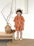 MQTIME  -  Summer New Children Short Sleeve Clothes Set Boys Girls Lapel T Shirts + Shorts 2pcs Suit Kids Cotton Yarn Casual Outfits