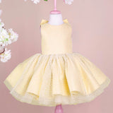 MQTIME Pink Flower Girl Dresses Satin Polka Dot Skirt With Bow Sleeveless For Wedding Birthday Party Banquet Princess Gowns