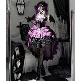 MQTIME  -  Handmade Rose Nebula Gothic Red Lolita Evening Wedding Dress Girls Birthday Party Bar Mitzvah Trailing Lolita Princess Dress
