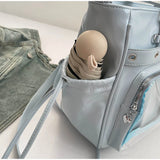  MQTIME  -  Transparent Ita Bag 3-in-1 Tote Backpack, Large Capacity Leather Shoulder Handbag, Multi-compartment Versatile Bag Clear Window