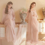 MQTIME  -   Women Photography Props Maternity Dresses Pink Perspective Pregnancy Pregant Dress Studio Photo Shoot Photo Clothes
