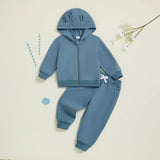 MQTIME  -  Adorable Baby Boy Girl Autumn Clothes Cozy Hooded Jacket Stretchy Pants 2 Piece Outfit Set for Fall