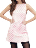 MQTIME  -  Women s Floral Print Sleeveless V-Neck Ruffle Hem Mini Dress with Tie Waist and Button Detail