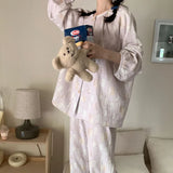 MQTIME  -  Spring Sweet Long Sve Children's Clothing Thin Air Conditioning Suit Home Clothes Set for Mother And Daughter Girls