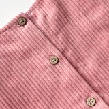  MQTIME  -  Girls Corduroy Dress Autumn Winter New Round Neck Warm Princess Dress Waist Pleated Back Buttons Long-Sleeved Dresses For Kids