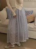 MQTIME  -  Korean Korean Casual Crochet Geometric Print A-LINE Mid-length Fashion Skirts