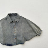 MQTIME  -  Autumn New Children Loose Denim Cardigan Girls Vintage Dolman Sleeve Jacket Fashion Kids Boys Casual Coat Baby Clothes