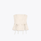 MQTIME  -  Elegant Lace Up Bow Women Pant Sets Sexy Backless Straps Sleeveless Top Loose Wide Leg Pants Suit Female 2025 Summer Lady Outfit