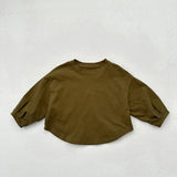 MQTIME  -  Autumn New Children Long Sleeve T Shirts Solid Baby Boys Casual T Shirts Cotton Girls Loose Bottoming Tops Kids Clothes