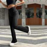 MQTIME  -  2024 New Women's Gothic Wear Instagram Street Pocket Slim Fit Solid Color Elastic Micro Flap Pants Casual Y2k Women Pants YSQ23