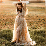  MQTIME  -  Elegant Two-Piece Chiffon Camisole Dress Photo Shoot Photography Dress For Women Suitable For Baby Showers Boho Pregnant Dress