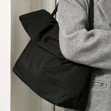 Mqtime Black Color Shoulder Bags Nylon Waterproof Handbag Women's Crossbody Bags Big Capacity Tote Fashion Design School Messenger Bags