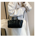 MQTIME - Originality Design  cowhide women's shoulder bag women leather handbags trapeze shape stylish crossbody bags for women
