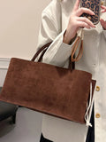 MQTIME  -  Faionable Large Capaci Commuter Suede Tote Bag Dongda Gate New Soft PU Handbag Casual Youth Sle Trendy Tot Bag