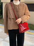 Mqtime Fashion Patent leather lady Sling bag PU Leather Women phone Crossbody Bag small Ladies flap Shoulder Messenger Bag bolsas red