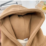 MQTIME  -  New Winter Toddler Girls Hoodies Letter Jacquard Plus Fleece Kids Baby Girls Sweatshirt Hooded Thicken Little Boys Pullovers
