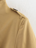 MQTIME  -  Autumn Winter Fashion Double Breasted Zipper Scarf Decor Trench Coat Women Elegant Streetwear