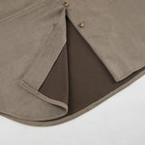 MQTIME  -  Vintage Brown Suede Shirt Fall-winter Small Loose Midi Cardigan Top Women