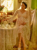 MQTIME  -  ﻿ Fation Women Photography Props Maternity Dresses Lace Perspective Pregnancy Pregant Dress Studio Photoshoot Photo Clothes