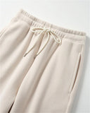 MQTIME  -  Fashion Straight Pants Double-Faced Fleece High Waisted Solid Wide Leg Trousers Winter Casual Street Commuting Women's Clothes