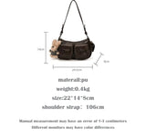 MQTIME  -  Vintage Fashion PU Bow Multi-pocket Large Capacity Storage Bags Shoulder Bag Underarm Bags Crossbody Bag Woman Bags