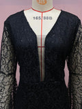 MQTIME  -  Women Long Dress Sexy Flare Sleeve Lace Embroidery Dresses Elegant High Waist Night Vestidos Female Party Evening Maxi Dress