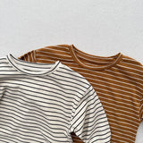  MQTIME  -  Autumn New Children Long Sleeve T Shirts Girls Bottoming Shirt Boys Casual Striped Tee Baby Cotton O-neck Tops Kids Clothes
