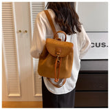 MQTIME  -  High-End Ladies Large Capaci Bapa Faionable Student Bookbag Waterproof PU Leather Casual Travel Bag with Double Straps