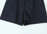 MQTIME  -  New summer women's clothing casual fashion simple loose versatile belt pleated commuter wide-leg shorts