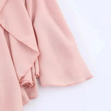 MQTIME  -  Women Ruffled Mini Skirts Solid Color Summer Chic Streetwear High Waist Elastic Asymmetric Hem Skirts Female Slim Mesh Skirts