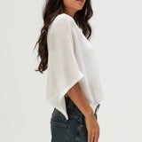 MQTIME  -  Womens Sheer Knit Poncho Top Batwing Sleeve Crop Capelet Blouse For Summer Layering/Casual Chic Cover-up Outfits