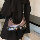  MQTIME  -  Shiny Stone Mini Handbag Crossbody Bag Shoulder Bags American Retro Big Wallet and Phone Storage Bag Woman Bags Purse