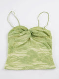 MQTIME  -  Y2k Solid Lace Patchwork Spaghetti Strap Sleeveless Slim All Match Thin Lace Patchwork Tanks