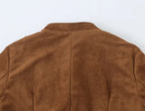 MQTIME  -  Women Fall Vintage Buttons Jacket Street Style Faux Suede Slim Jacket New Autumn Trendy Elegant Chic Dinner Jacket