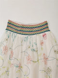 MQTIME  -  Beach Style Dress Sets Summer New Flower Embroidery Two Pieces Outfits Mujer Cotton Blend Vacation Boho Suits